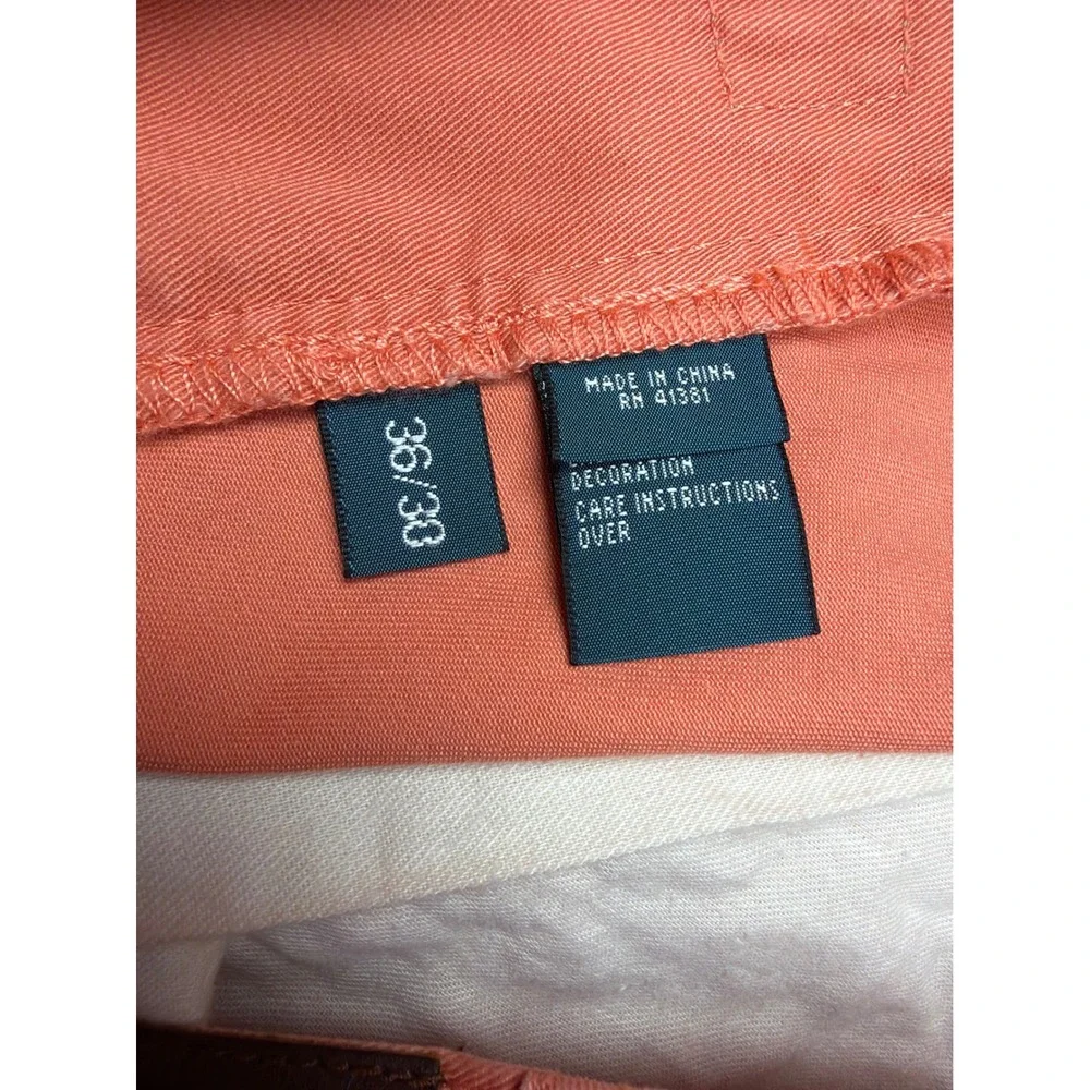 Polo Ralph Lauren Mens 36x30 Salmon Orange Cotton Twill Straight Leg Pants RL